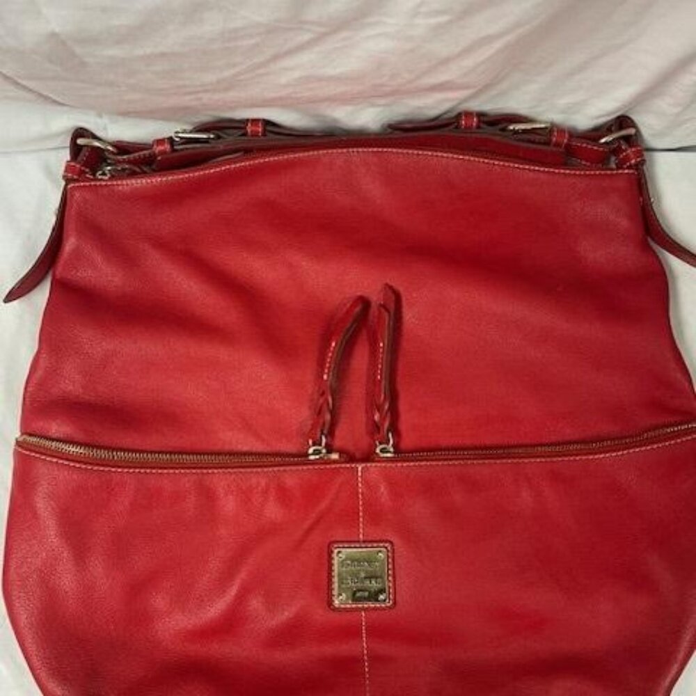 Dooney & Bourke Large Red Leather Hobo Bag